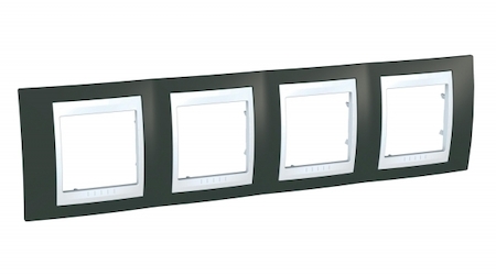 Schneider Electric MGU6.008.871 UNICA ХАМЕЛЕОН РАМКА 4-постовая, горизонтальная, БЕЛЫЙ/ КАКАО