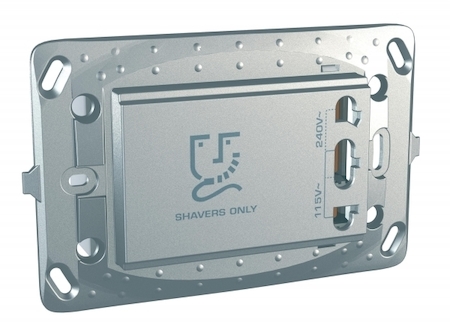 Schneider Electric MGU5.064.30 UNICA TOP РОЗЕТКА для электробритв, АЛЮМИНИЙ