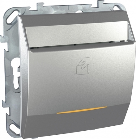 Schneider Electric MGU5.283.30ZD UNICA TOP ВЫКЛЮЧАТЕЛЬ карточный, с лампой подсветки, 10 А, АЛЮМИНИЙ
