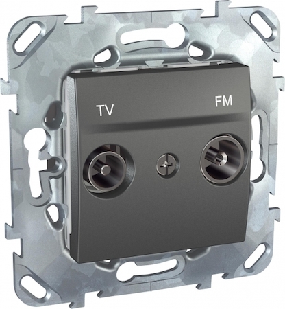 Schneider Electric MGU5.451.12ZD UNICA TOP РОЗЕТКА TV/FM, одиночная, ГРАФИТ