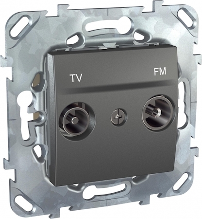 Schneider Electric MGU5.453.12ZD UNICA TOP РОЗЕТКА TV/FM, проходная, ГРАФИТ