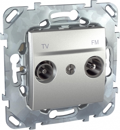 Schneider Electric MGU5.453.30ZD UNICA TOP РОЗЕТКА TV/FM, проходная, АЛЮМИНИЙ