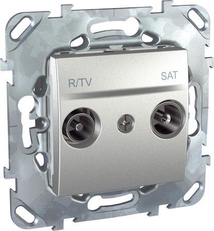 Schneider Electric MGU5.455.30ZD UNICA TOP РОЗЕТКА R-TV/SAT, оконечная, АЛЮМИНИЙ