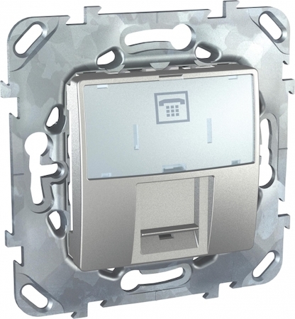 Schneider Electric MGU5.493.30ZD UNICA TOP РОЗЕТКА телефонная, RJ12, одиночная, 6 контактов, АЛЮМИНИЙ