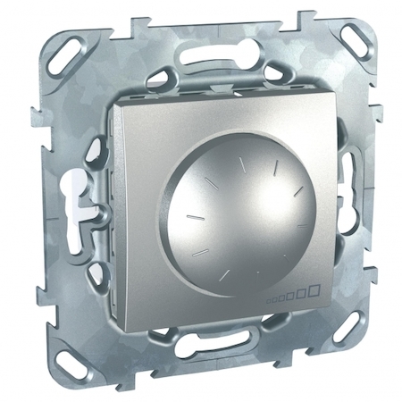 Schneider Electric MGU5.510.30ZD UNICA TOP ДИММЕР повор.-нажим.,для люмин. ламп,1-10В,4-провод.подключ., АЛЮМИНИЙ