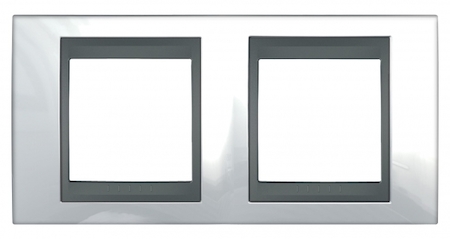 Schneider Electric MGU66.004.292 UNICA TOP РАМКА 2-постовая, горизонтальная, ГРАФИТ/НОРДИК