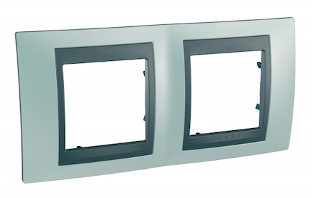 Schneider Electric MGU66.004.294 UNICA TOP РАМКА 2-постовая, горизонтальная, ГРАФИТ/ФЛЮОРИТ