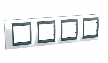 Schneider Electric MGU66.008.292 UNICA TOP РАМКА 4-постовая, горизонтальная, ГРАФИТ/НОРДИК