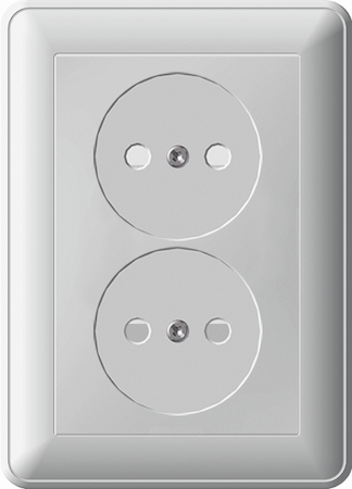 Schneider Electric RS16-254-18 W59 РОЗЕТКА двойная без заземления со шторками, 16А, в сборе, БЕЛЫЙ