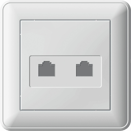 Schneider Electric RSI-251KK5E-18 W59 РОЗЕТКА двойная компьютерная RJ45 кат.5E, в сборе, БЕЛЫЙ