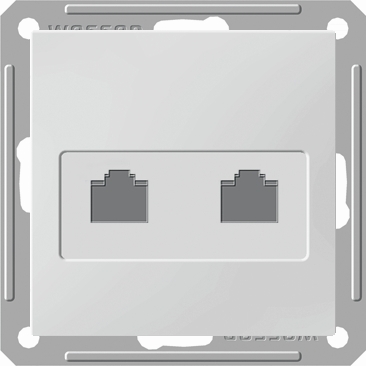 Schneider Electric RSI-251KK5E-1-86 W59 РОЗЕТКА двойная компьютерная RJ45 кат.5E, механизм, БЕЛЫЙ