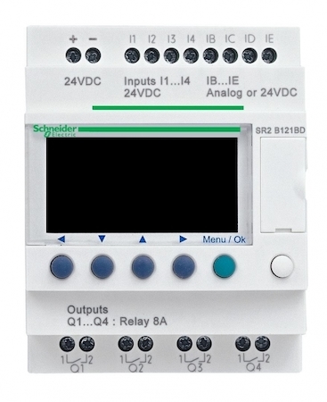 Schneider Electric SR2B121B ZELIO LOGIC РЕЛЕ КОМПАКТ 10ВХ/ВЫХ ~24В