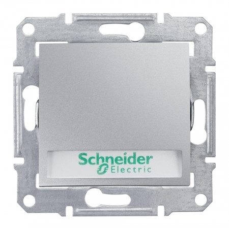 Schneider Electric SDN1700460 SEDNA ВЫКЛЮЧАТЕЛЬ кнопочный с держат. надписи, с син. подсв., 10А, 12В, АЛЮМИНИЙ