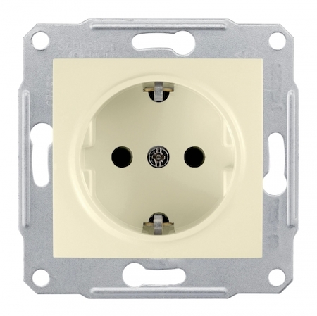 Schneider Electric SDN3000547 SEDNA РОЗЕТКА с зазем. конт., без защит. шторок, 16А, 250В, БЕЖЕВЫЙ