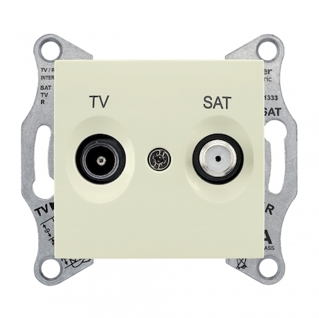 Schneider Electric SDN3401947 SEDNA TV/SAT РОЗЕТКА проходная, 4dB, БЕЖЕВЫЙ