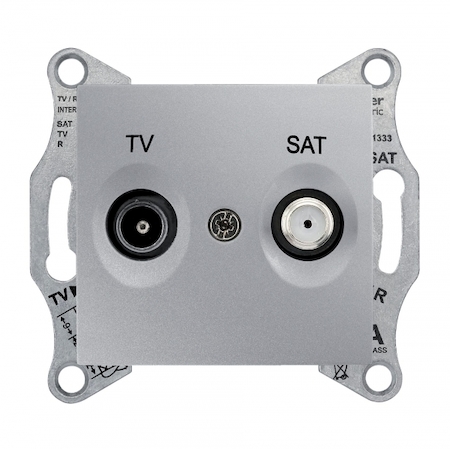 Schneider Electric SDN3401260 SEDNA TV/SAT РОЗЕТКА проходная, 8dB, АЛЮМИНИЙ