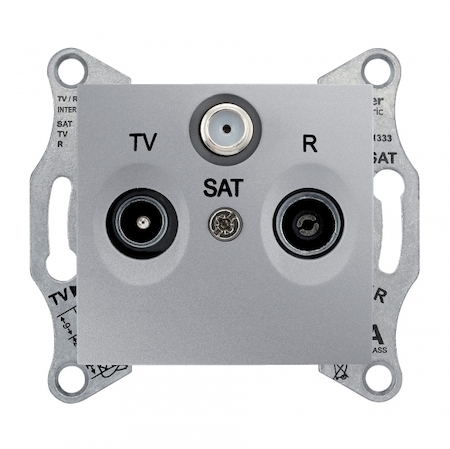 Schneider Electric SDN3501360 SEDNA TV/R/SAT РОЗЕТКА оконечная, 1dB, АЛЮМИНИЙ