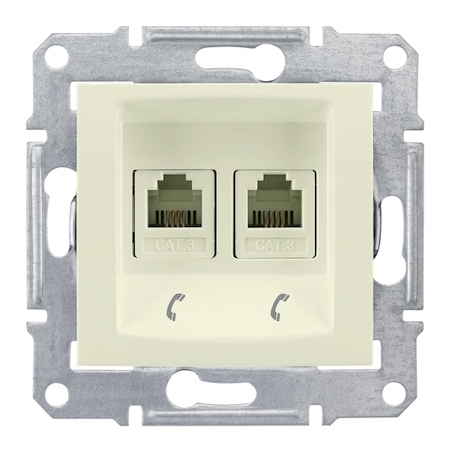 Schneider Electric SDN4201147 SEDNA РОЗЕТКА ТЕЛЕФОННАЯ RJ11, двойная, БЕЖЕВЫЙ