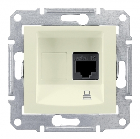 Schneider Electric SDN4900147 SEDNA РОЗЕТКА КОМПЬЮТЕРНАЯ RJ45, одиночная, кат. 6, экр. STP, БЕЖЕВЫЙ