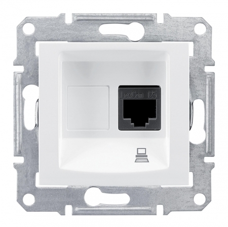 Schneider Electric SDN4900121 SEDNA РОЗЕТКА КОМПЬЮТЕРНАЯ RJ45, одиночная, кат. 6, экр. STP, БЕЛЫЙ