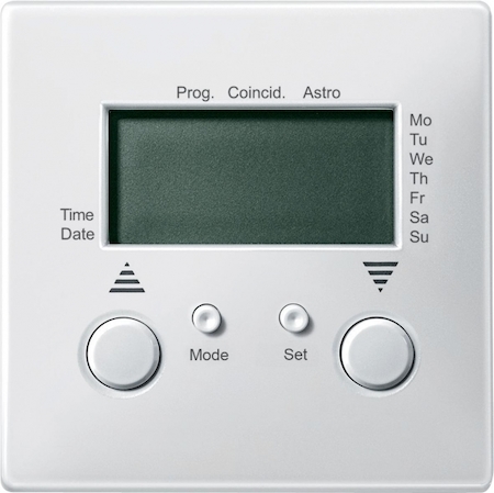Schneider Electric MTN584119 MERTEN ТАЙМЕР УПРАВ. ЖАЛЮЗИ НЕД., накладной модуль, ПОЛ. БЕЛЫЙ, SD
