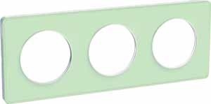 Schneider Electric S52P806S Touch, Рамка, 3 поста H/V71, белый и amp;amp; прозрачный зеленый
