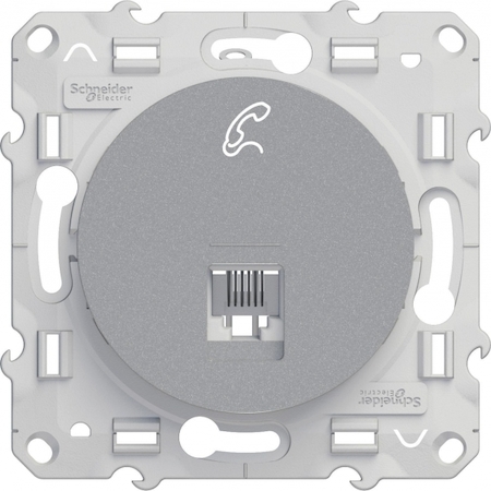 Schneider Electric S53R497 ODACE РОЗЕТКА телефонная, RJ12, 6 контактов, винтовые зажимы, АЛЮМИНИЙ