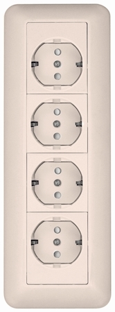 Schneider Electric RA16-411M-S РОЗЕТКА ОУ С ЗК 4 Я,МОНТ.ПЛ.СЛ.К