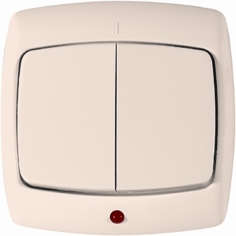 Schneider Electric S56-051-BI РОНДО С/У 2-клавишный ВЫКЛЮЧАТЕЛЬ с подсветкой 6А, 250В, БЕЛЫЙ. Россия