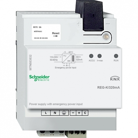 Schneider Electric MTN683832 ИСТОЧНИК ПИТАНИЯ 320 REG-K,АВАРИЙНЫЙ ВХ.