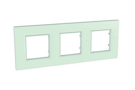 Schneider Electric MGU2.706.17 UNICA QUADRO РАМКА 3-постовая, МАТОВОЕ СТЕКЛО