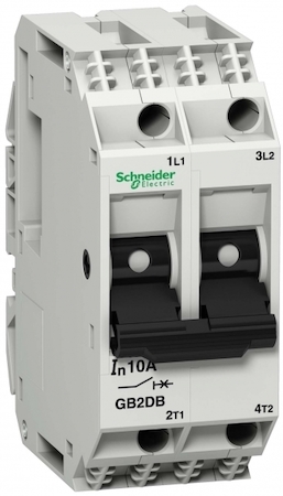 Schneider Electric GB2DB08 АВТОМАТИЧЕСКИЙ ВЫКЛЮЧАТЕЛЬ С КОМБИНИРОВАННЫМ РАСЦЕПИТЕЛЕМ 2 ПОЛЮСА.3A