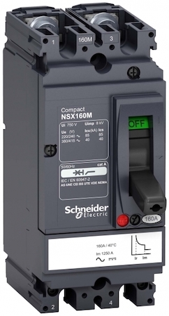 Schneider Electric LV438710 2П АВТОМАТИЧЕСКИЙ ВЫКЛЮЧАТЕЛЬ NSX160M 160A AC/DC