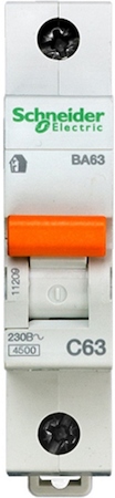 Schneider Electric 11209 АВТОМАТИЧЕСКИЙ ВЫКЛЮЧАТЕЛЬ ВА63 1П 63A C 4,5 кА, Болгария/Италия