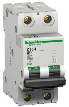 Schneider Electric 24729 АВТ. ВЫКЛ. C60H 2П 25A B