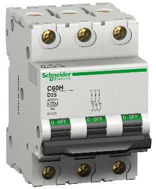 Schneider Electric 25128 АВТ. ВЫКЛ. C60H 3П 6A D