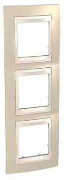 Schneider Electric MGU6.006V.567 РАМКА ВЕРТИКАЛЬНАЯ 3 МЕСТА, ХАМЕЛЕОН ПЕС