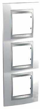 Schneider Electric MGU66.006V.092 РАМКА Х3 ВЕРТИКАЛЬНАЯ, НОРДИК/АЛЮМ