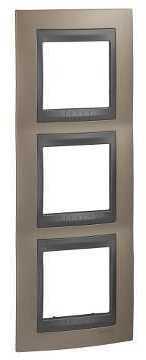 Schneider Electric MGU66.006V.296 РАМКА Х3 ВЕРТИКАЛЬНАЯ, ОНИКС/ГРАФ