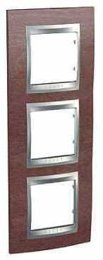 Schneider Electric MGU66.006V.0M4 РАМКА Х3 ВЕРТИКАЛЬНАЯ, ТАБАЧНОЕ ДЕРЕВО/А