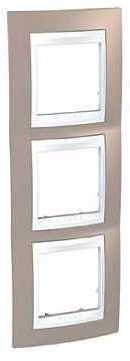 Schneider Electric MGU6.006V.874 РАМКА ВЕРТИКАЛЬНАЯ 3 МЕСТА, ХАМЕЛЕОН КОР