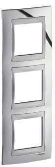 Schneider Electric MGU66.006V.010 РАМКА Х3 ВЕРТИКАЛЬНАЯ, ХРОМ/АЛЮМ