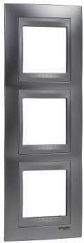 Schneider Electric MGU66.006V.038 РАМКА Х3 ВЕРТИКАЛЬНАЯ, ХРОМ МАТОВЫЙ/АЛЮМ