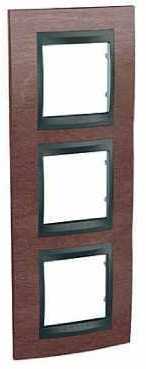 Schneider Electric MGU66.006V.2M4 РАМКА Х3 ВЕРТИКАЛЬНАЯ, ТАБАЧНОЕ ДЕРЕВО/Г