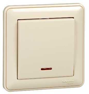 Schneider Electric VS110-153-28 W59 1-клавишный ВЫКЛЮЧАТЕЛЬ с подсв. 10АХ, в сборе, СЛОНОВАЯ КОСТЬ