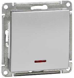Schneider Electric VS110-153-5-86 W59 1-клавишный ВЫКЛЮЧАТЕЛЬ с подсв. 10АХ, механизм, МАТОВЫЙ ХРОМ