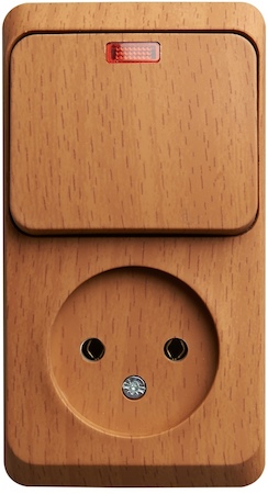 Schneider Electric BPA16-206T ЭТЮД О/У БЛОК: РОЗЕТКА без заземления + ВЫКЛ. 1-кл. с подсв., БУК, Россия
