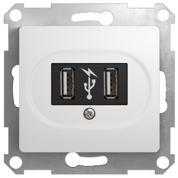 Schneider Electric GSL000132 Glossa, USB розетка, 5 В постоянный ток, белый