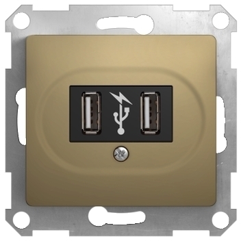 Schneider Electric GSL000432 Glossa, USB розетка, 5 В постоянный ток, титан
