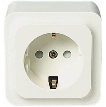 Schneider Electric LEX1834616R Розетка одинарная с/з, штор, бел.